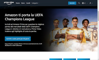 Serie A and Champions football matches online streaming on PC and TV