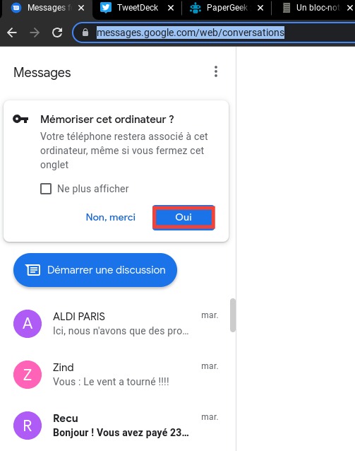 Android Messages for the web: how to send text messages from a PC