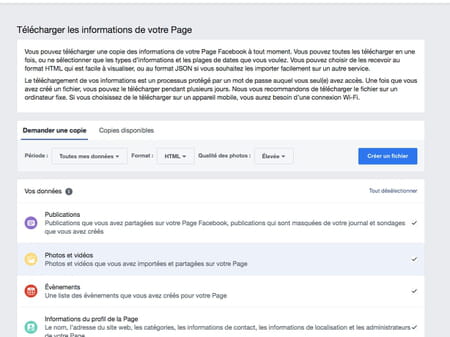 Descargar cuenta de Facebook: guardar todo el contenido