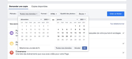 Descargar cuenta de Facebook: guardar todo el contenido