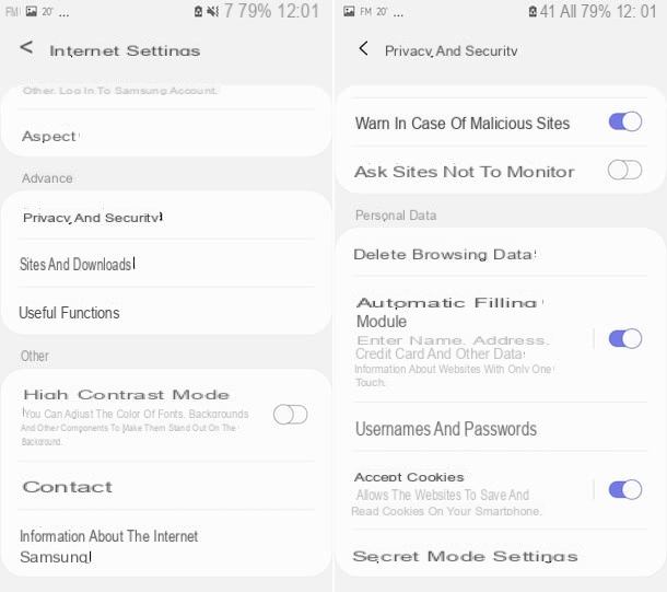 How to activate cookies on Android