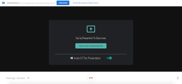 How to activate presentation audio on Meet