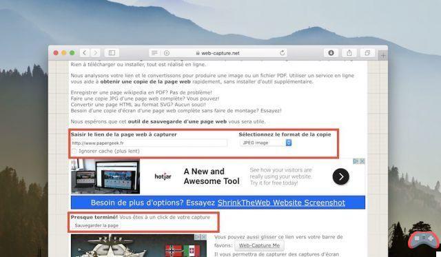 How to take a screenshot of an entire web page