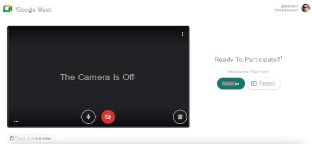 How to activate the camera on Meet