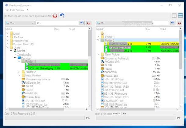 How to compare two folders on Windows