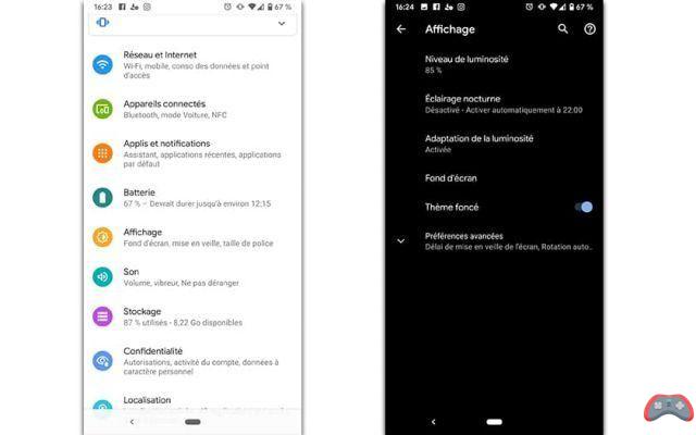 Android 10: how to activate the dark theme