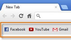 Tricks with the bookmarks bar in Chrome and Firefox