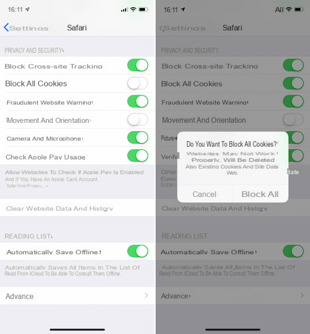 How to activate cookies on Safari