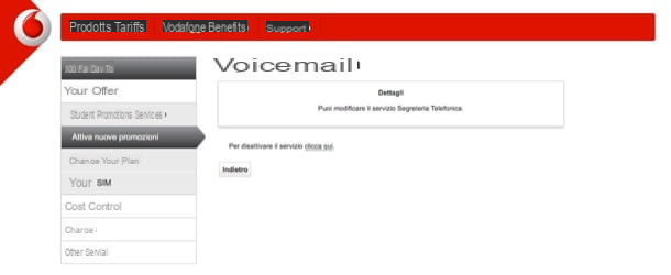 Deactivate Vodafone answering machine