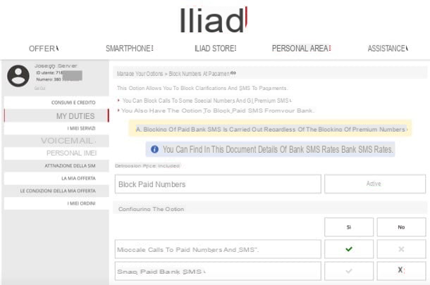 How to disable Iliad