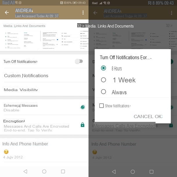 Comment désactiver les notifications WhatsApp