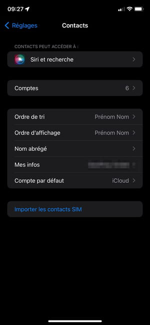 Import contacts from a SIM card