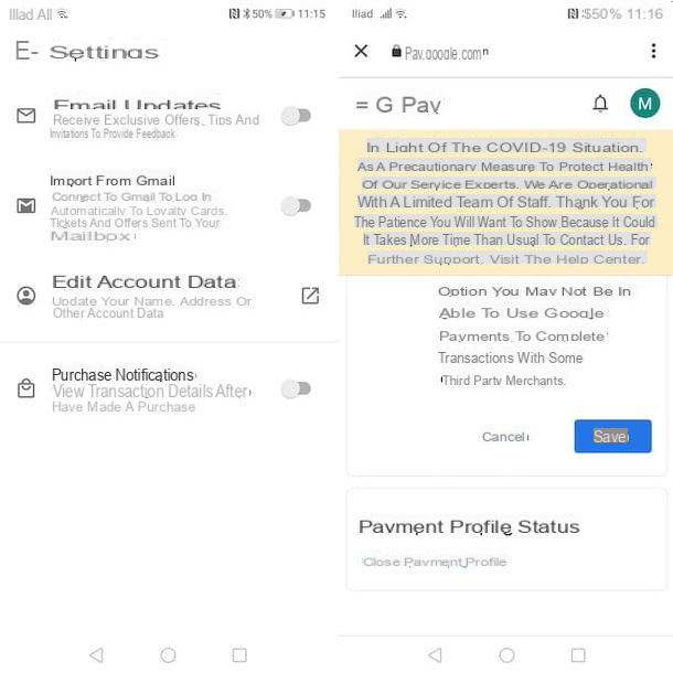 Cómo desactivar Google Pay