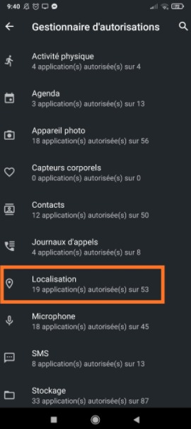 Android: how to disable location for an application