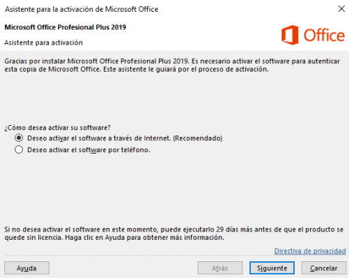 How to activate Office 2019 original office license