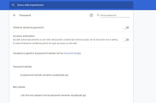 Save the credentials on Google account