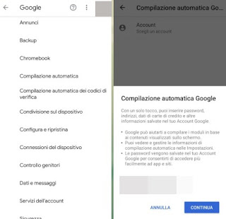 Enregistrez les informations d'identification sur le compte Google