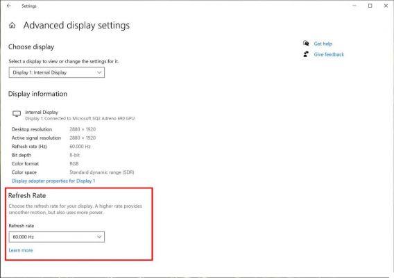 Windows 10 ahora te permite cambiar fácilmente la frecuencia de actualización