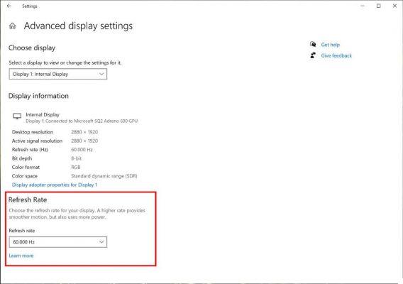 Windows 10 now allows you to easily change the refresh rate