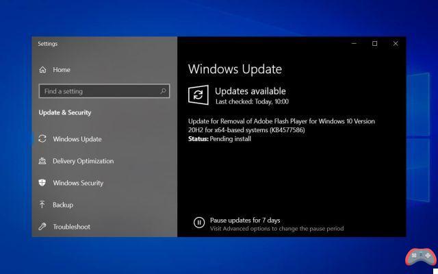 Windows 10: an automatic update permanently removes Flash Player