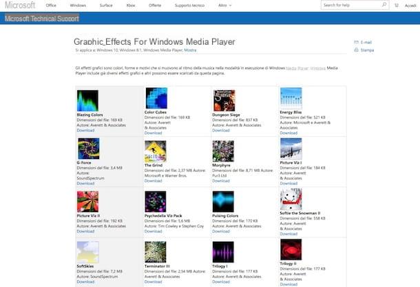 Efectos gráficos para Windows Media Player para descargar gratis