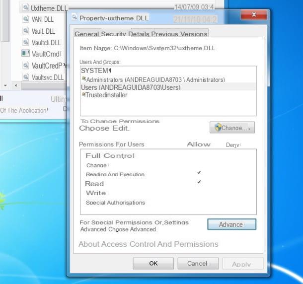 Comment donner des autorisations à Windows 7