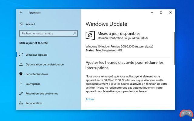 Windows 10: la actualización 20190 permite una mejor gestión del rendimiento de la tarjeta gráfica