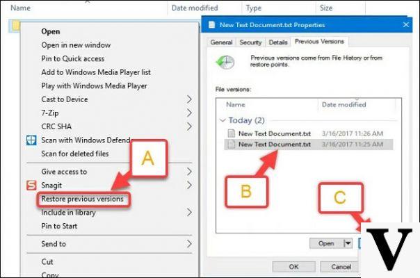 Windows 10, how to recover accidentally deleted files