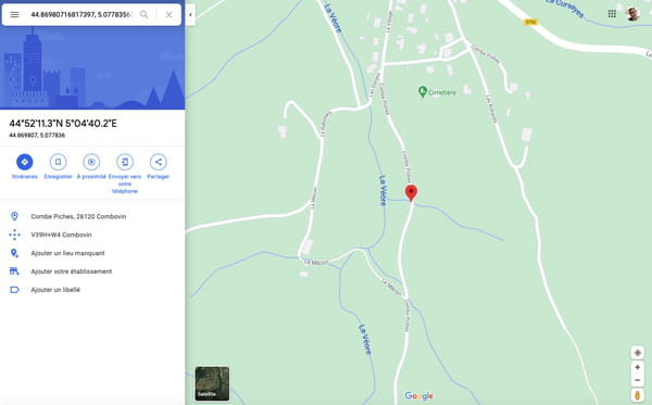 GPS coordinates: latitude and longitude in Google Maps