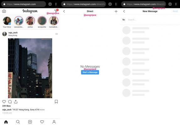 Instagram quer enriquecer sua versão Web oferecendo acesso às suas mensagens diretas