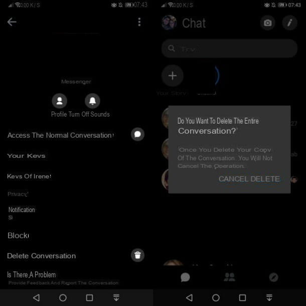 How to disable secret conversation in Messenger