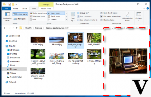 Windows 10, how to use the Preview Pane tool
