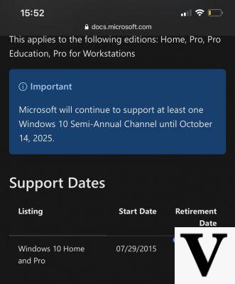 Quando o suporte oficial para Windows 10 termina: as datas