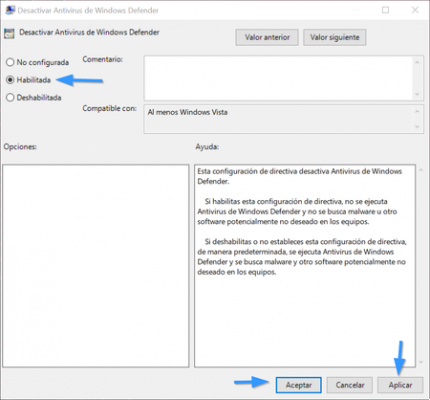 Désactiver Windows Defender dans Windows 10 Pro