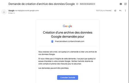 Google data: save all the information of an account