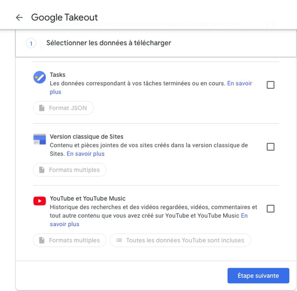 Dados do Google: salva todas as informações de uma conta