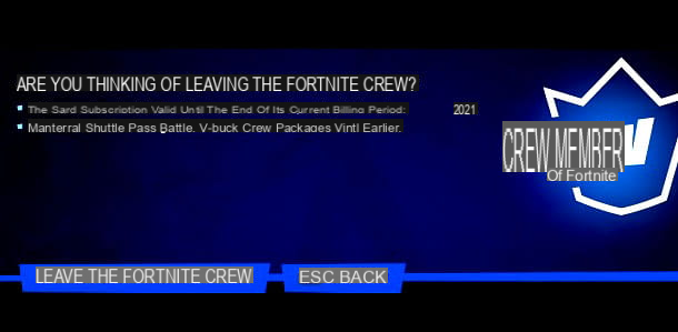 How to deactivate the Fortnite Crew